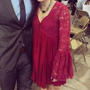 Free People Bell Sleeve Lace Dress